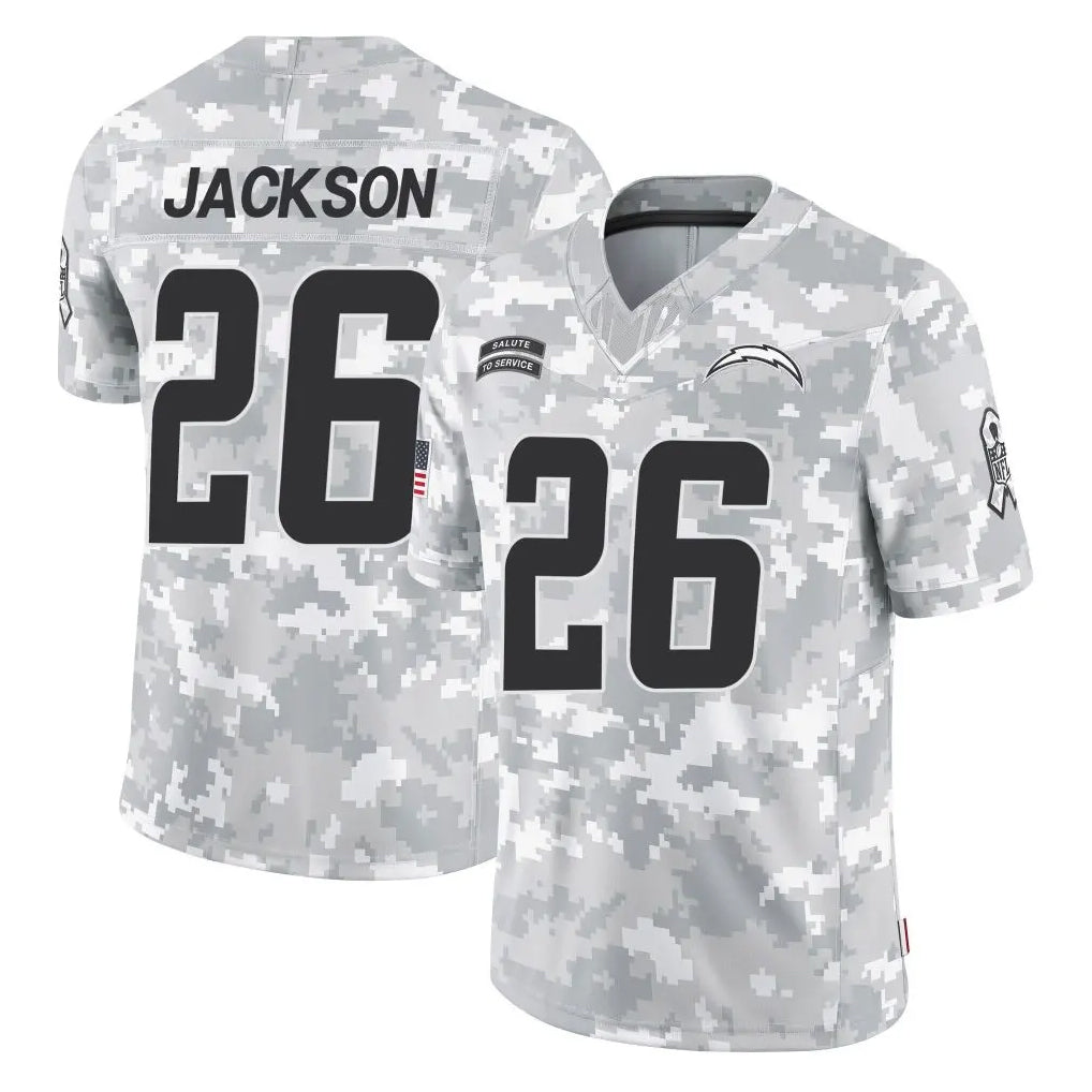 LA.Chargers #26 Donte Jackson Player Arctic Camo Salute To Service Limited Game Stitched Jerseys