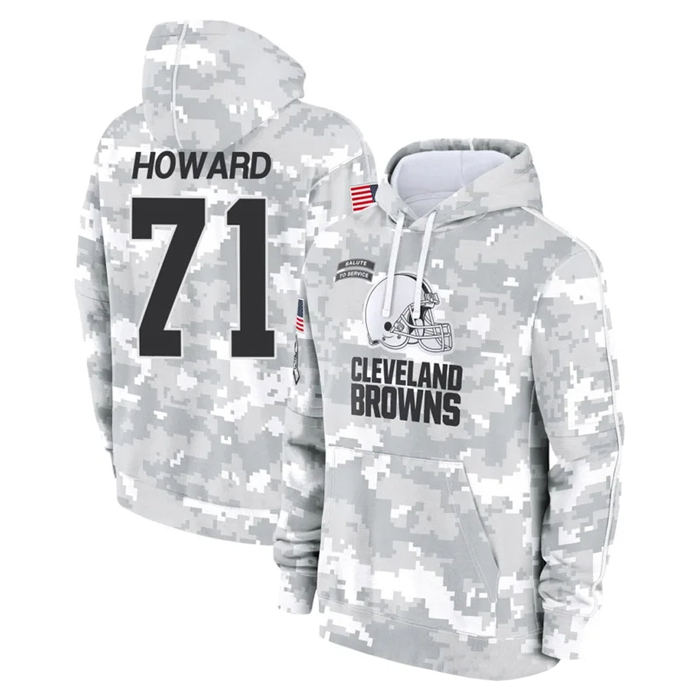 C.Browns #71 Tytus Howard Player Arctic Camo Salute to Service Hoodies Limited Game Cooneas Stitched Jerseys