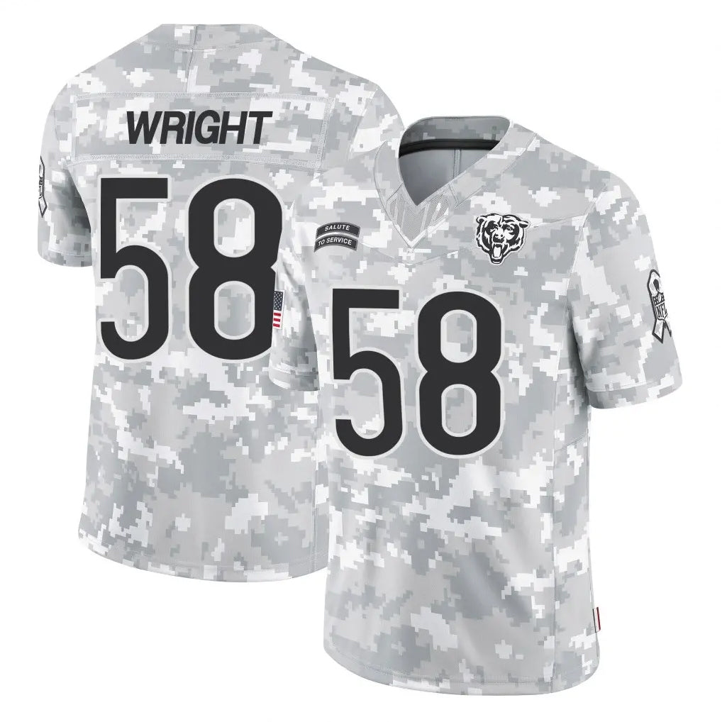 C.Bears #58 Darnell Wright Player Arctic Camo Salute to Service Limited Cooneas Stitched Jerseys