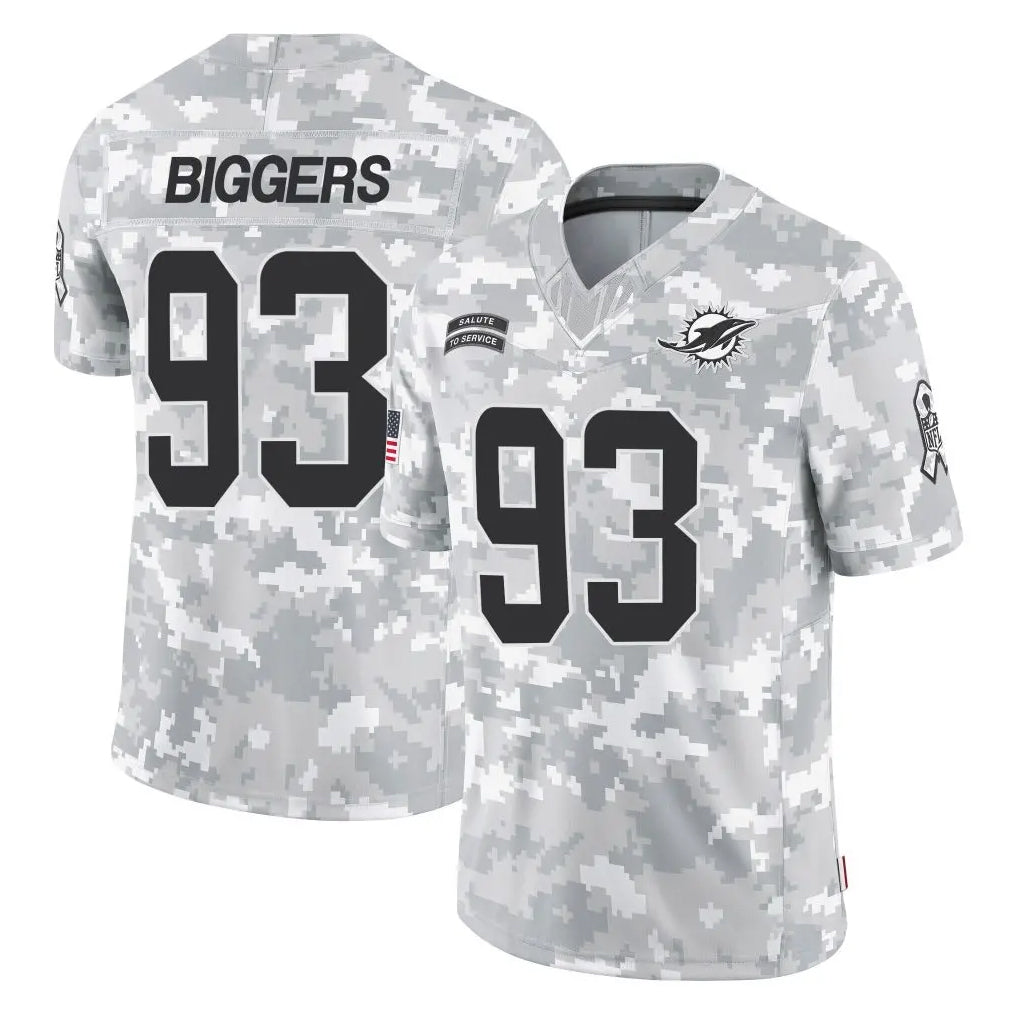 M.Dolphins #93 Zeek Biggers Player Arctic Camo Salute To Service Limited Game Cooneas Stitched Jerseys