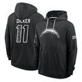 LA.Chargers #11 Cameron Dicker Player 2026 Black Logo Pullover Hoodies Limited Game Stitched Jerseys