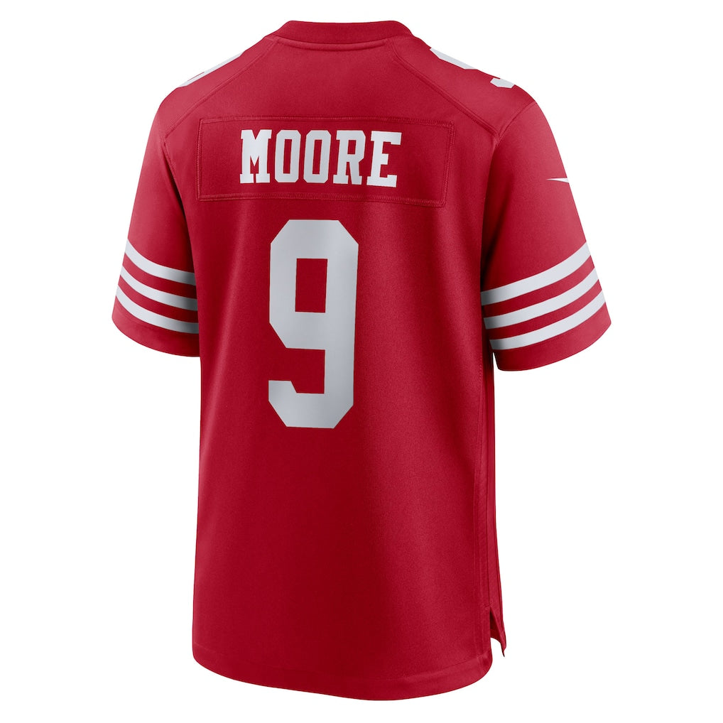 Cooneas SF.49ers #9 Skyy Moore Scarlet Team Game Jersey