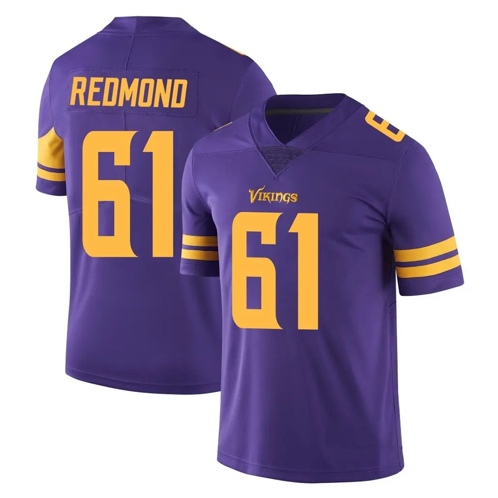 MN.Vikings #61 Jalen Redmond Player Purple Limited Color Rush Home Game Cooneas Stitched Jerseys
