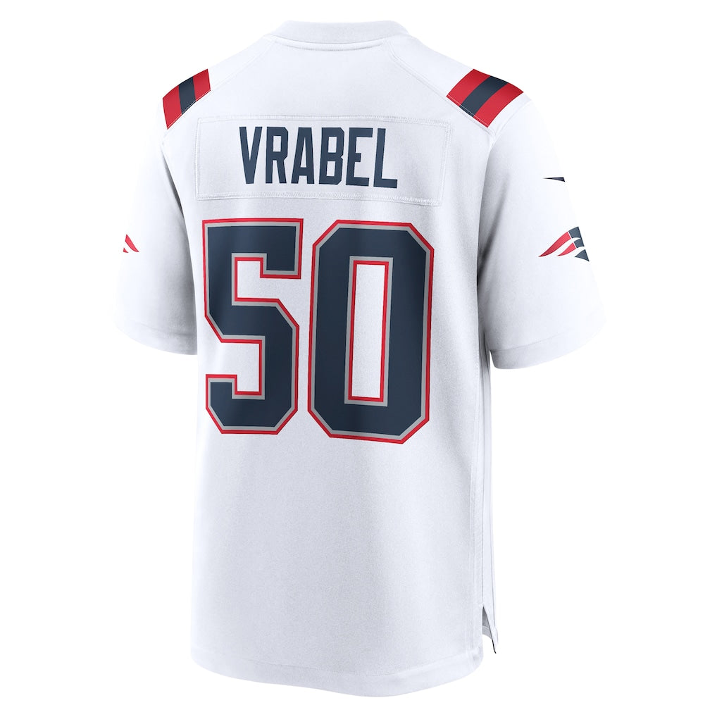 Cooneas NE.Patriots #50 Mike Vrabel White Game Retired Player Jersey
