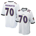 B.Ravens #70 Roger Rosengarten Player White Alternate Home Game Cooneas Stitched Jerseys
