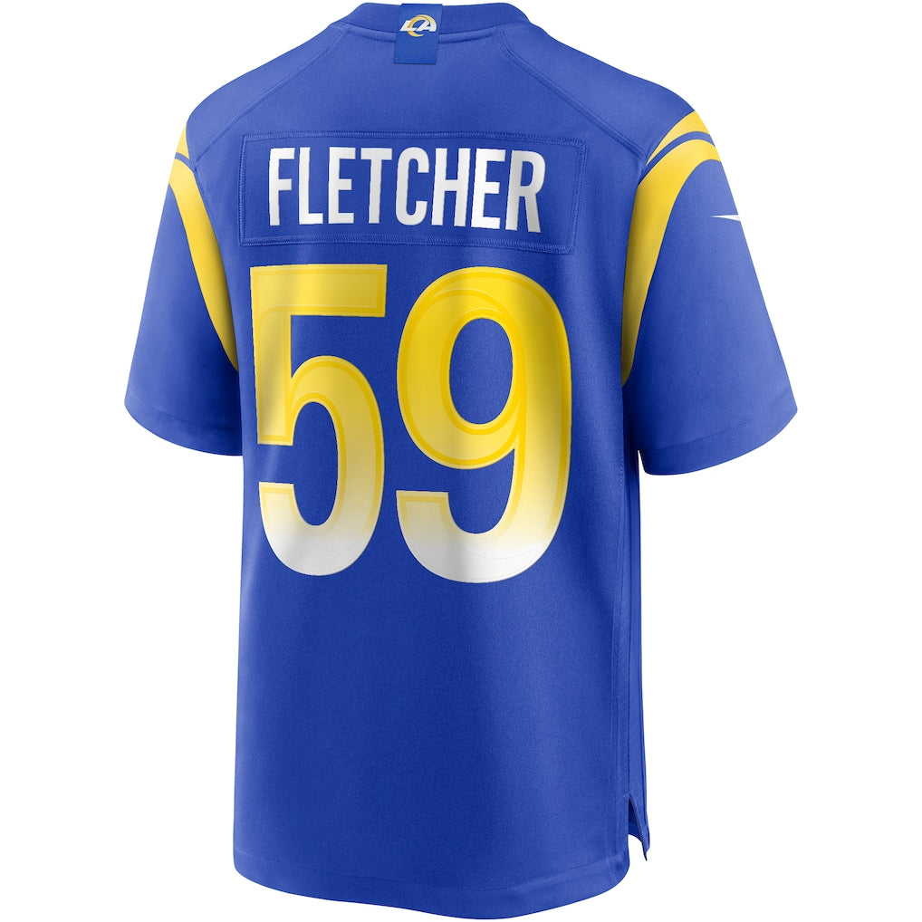 Cooneas LA.Rams #59 London Fletcher Royal Game Retired Player Jersey