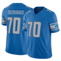 D.Lions #70 Juice Scruggs Player Blue Vapor F.U.S.E. Limited Home Game Cooneas Stitched Jerseys