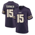 MN.Vikings #15 Dallas Turner Player Purple 2026 Rivalries Collection Home Game Cooneas Stitched Jerseys