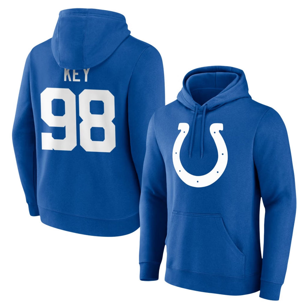 IN.Colts #98 Arden Key Player Royal Pullover Hoodies Limited Game Cooneas Stitched Jerseys