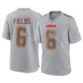 KC.Chiefs #6 Justin Fields Player Gray Atmosphere Fashion Game Stitched Jerseys