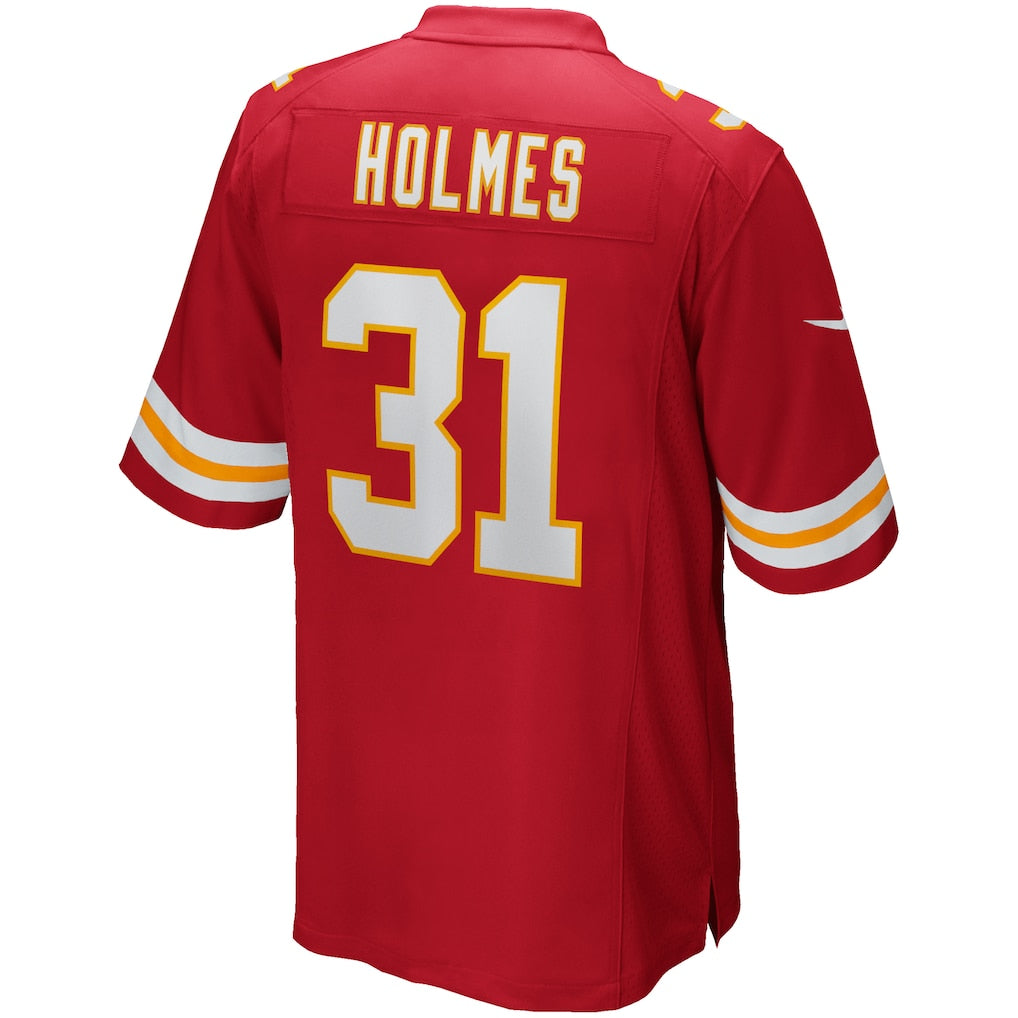 Cooneas KC.Chiefs #31 Priest Holmes Red Game Retired Player Jersey