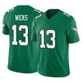 P.Eagles #13 Dontayvion Wicks Player Green Kelly Alternate Vapor F.U.S.E. Home Game Cooneas Stitched Jerseys