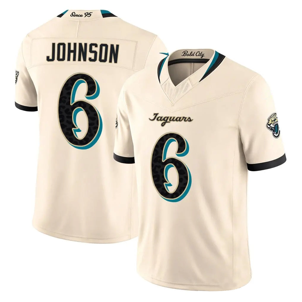 J.Jaguars #6 Antonio Johnson Player Natural Limited 2026 Rivalries Collection Game Cooneas Stitched Jerseys
