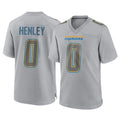 LA.Chargers #0 Daiyan Henley Player Gray Atmosphere Fashion Home Game Stitched Jerseys