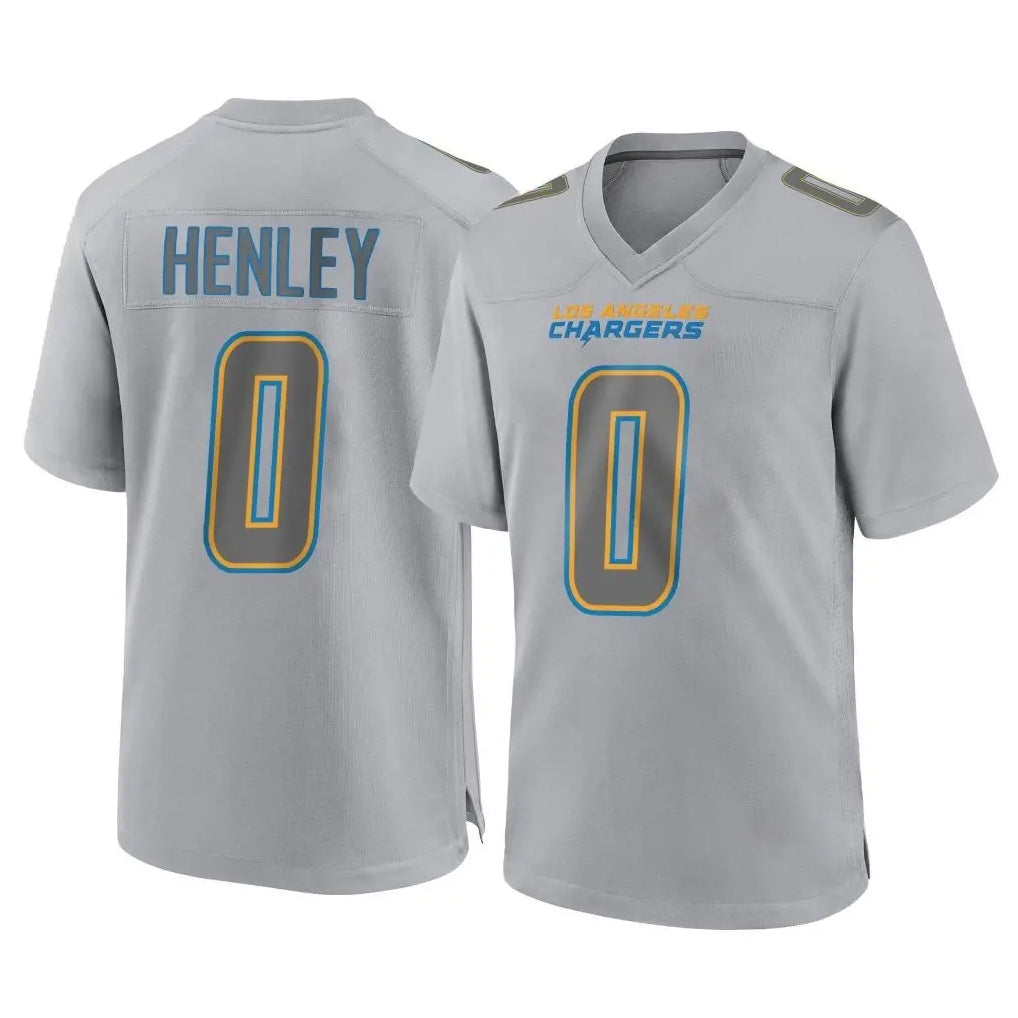 LA.Chargers #0 Daiyan Henley Player Gray Atmosphere Fashion Home Game Stitched Jerseys