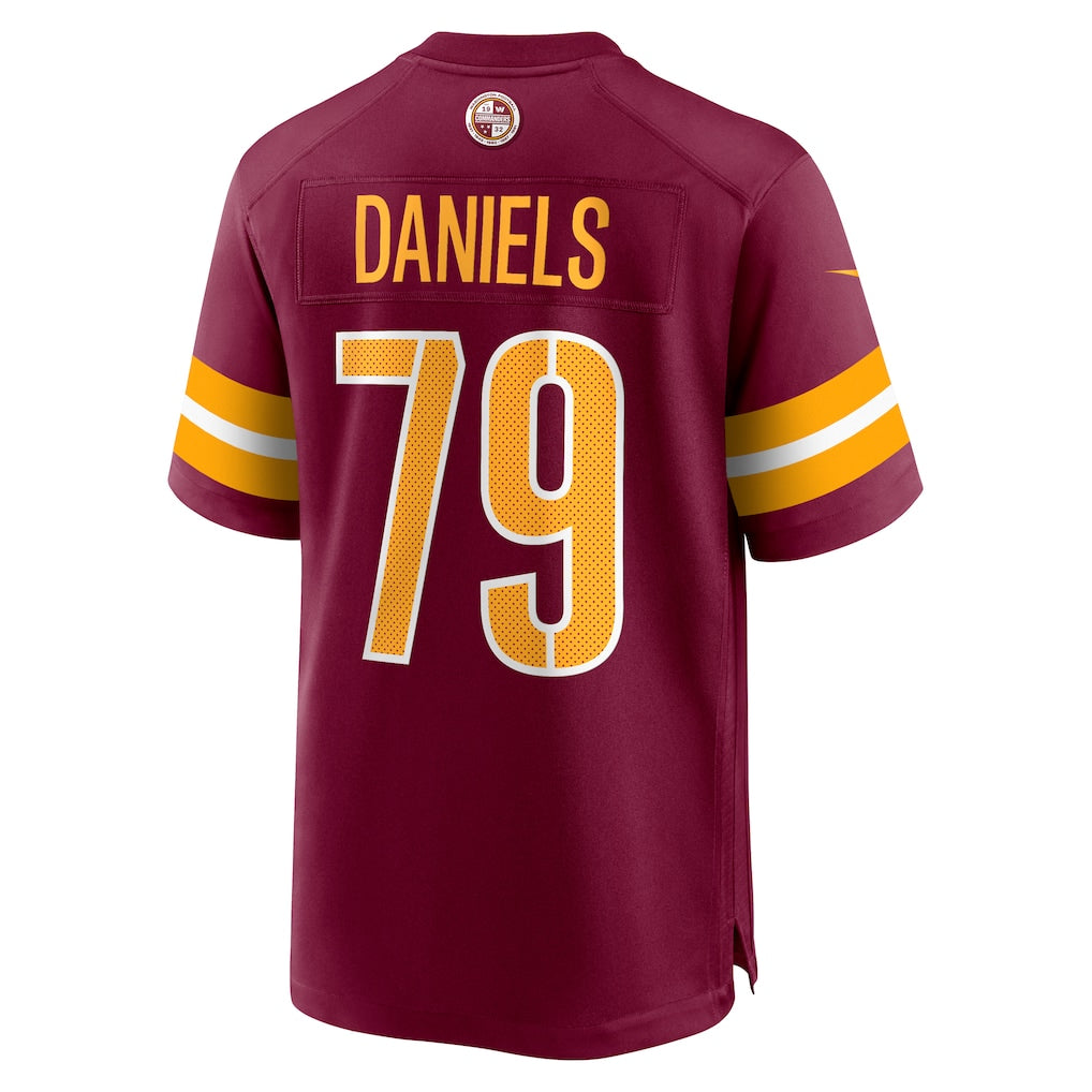 Cooneas W.Commanders #79 Braeden Daniels Burgundy Team Game Jersey