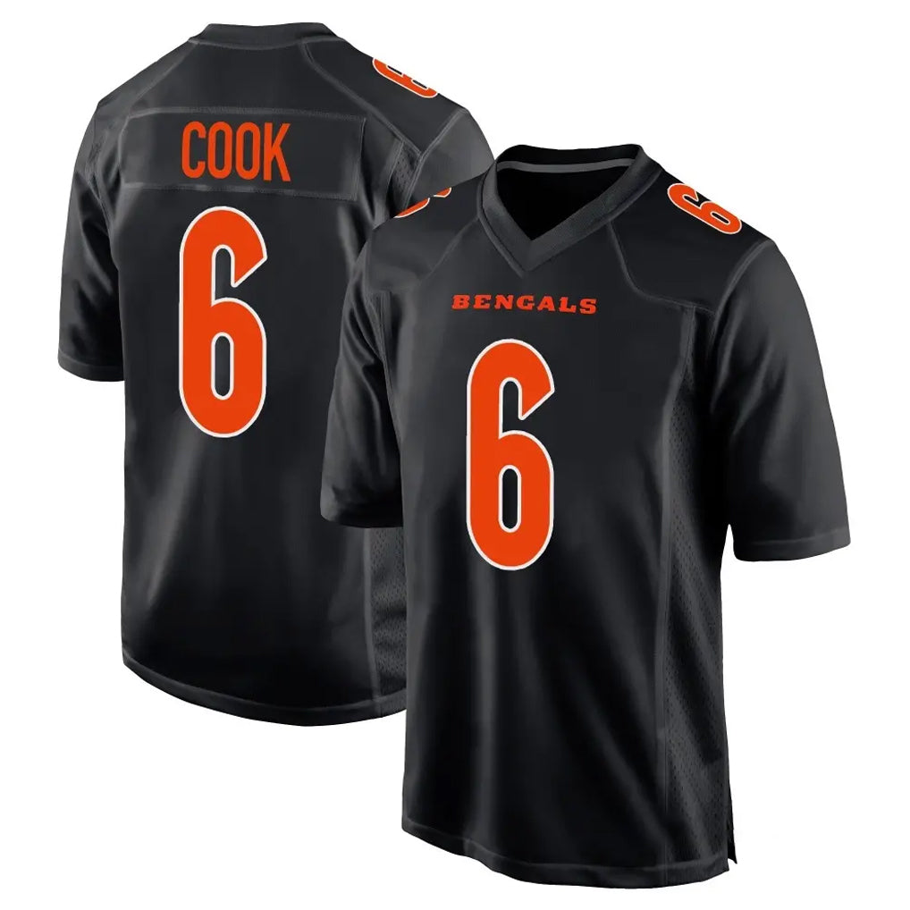 C.Bengals #6 Brian Cook Player Black Fashion Game Cooneas Stitched Jerseys