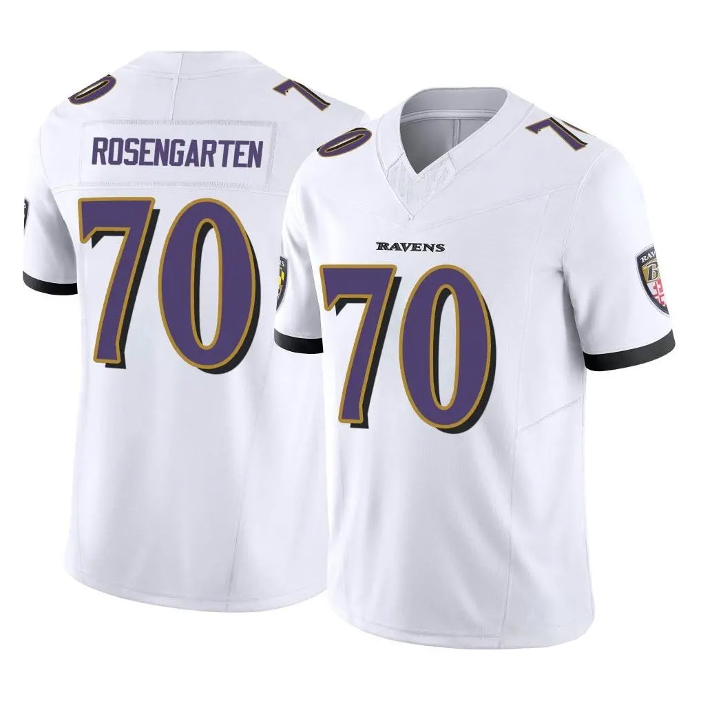 B.Ravens #70 Roger Rosengarten Player White Vapor F.U.S.E. Limited Home Game Cooneas Stitched Jerseys