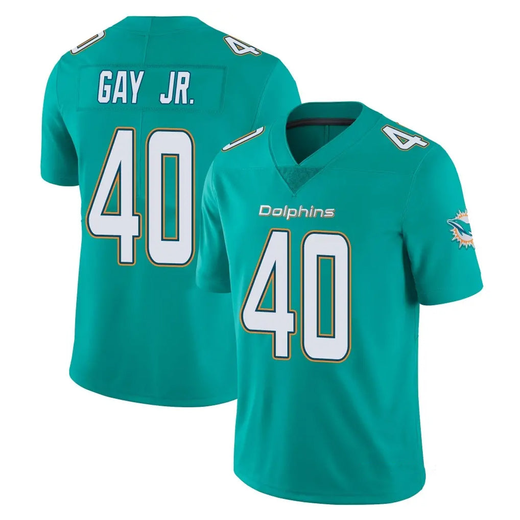 M.Dolphins #40 Willie Gay Jr. Player Aqua Limited Vapor Untouchable Home Game Cooneas Stitched Jerseys