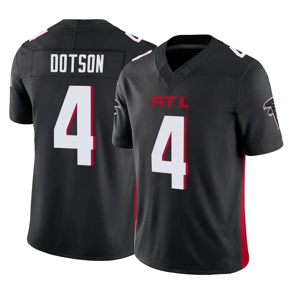 A.Falcons #4 Jahan Dotson Player Black Vapor F.U.S.E. Limited Home Game Cooneas Stitched Jerseys