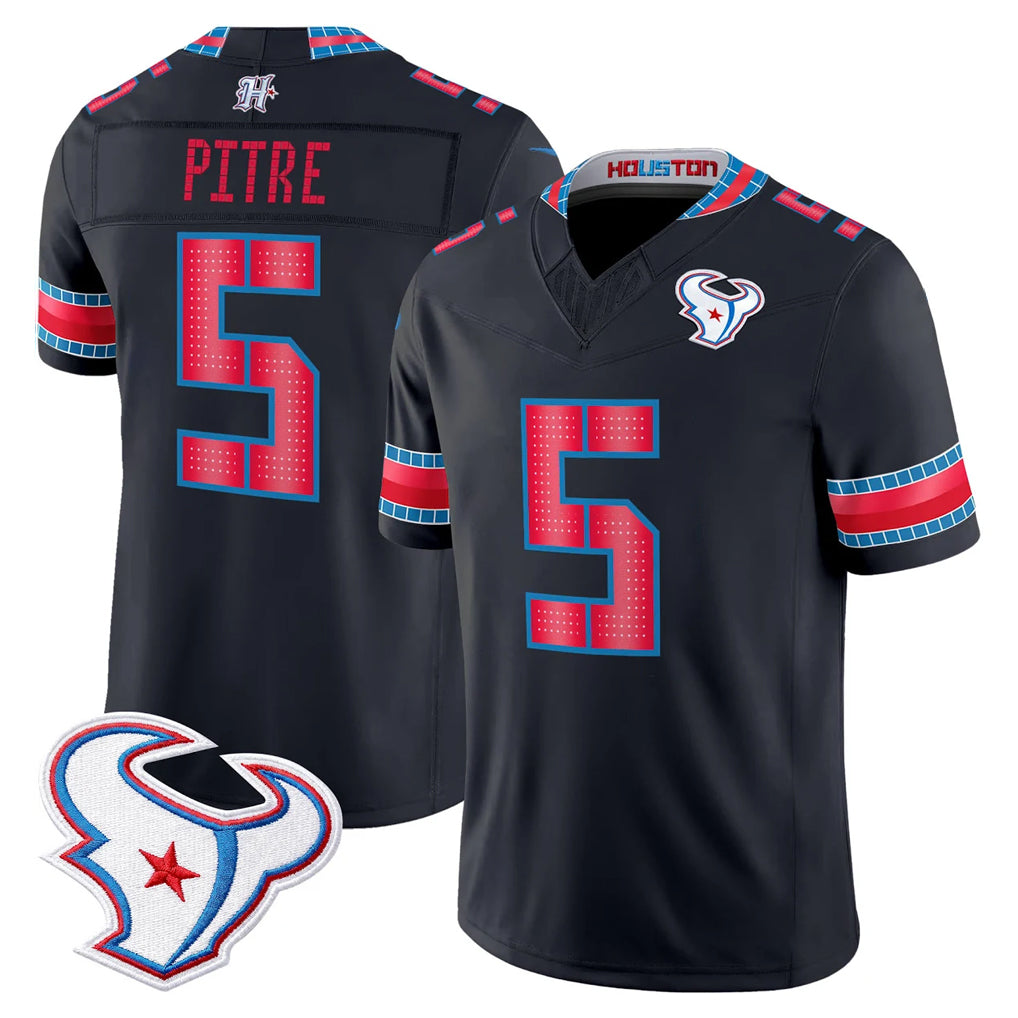 H.Texans #5 Jalen Pitre Player Navy 2026 Rivalries Vapor Limited Home Game Cooneas Stitched jerseys