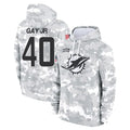 M.Dolphins #40 Willie Gay Jr. Player Arctic Camo Salute to Service Hoodies Limited Game Cooneas Stitched Jerseys