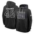 NY.Giants #49 Tremaine Edmunds Player 2026 Black Logo Pullover Hoodies Limited Game Cooneas Stitched Jerseys