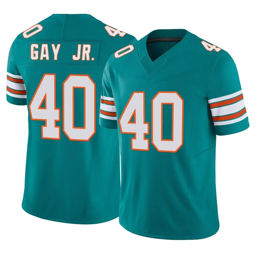 M.Dolphins #40 Willie Gay Jr. Player Aqua Limited Alternate Vapor F.U.S.E. Home Game Cooneas Stitched Jerseys