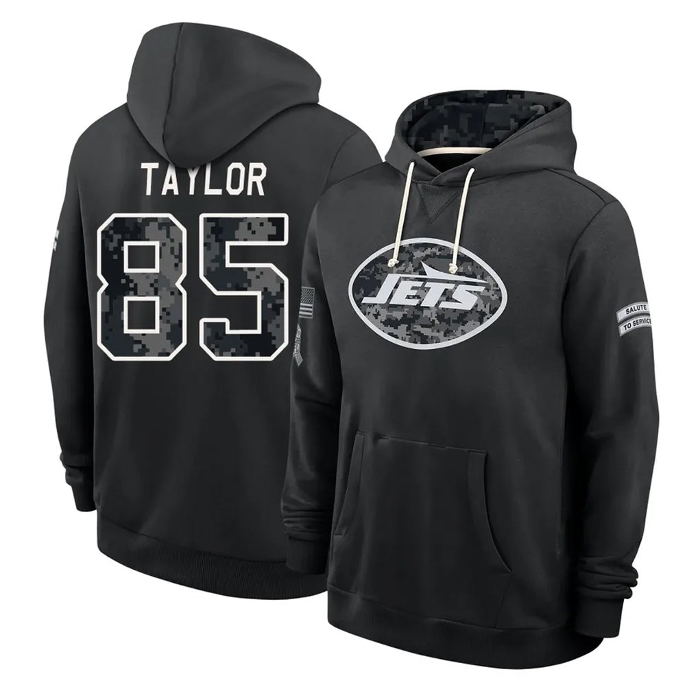 NY.Jets #85 Mason Taylor Player 2026 Black Logo Pullover Hoodies Limited Game Cooneas Stitched Jerseys