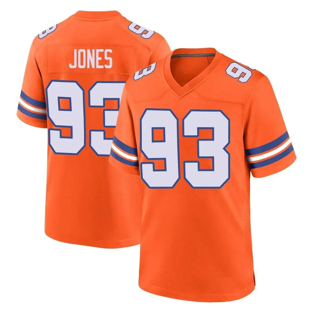 D.Broncos #93 D.J. Jones Player Orange Alternate Collection Throwback Game Cooneas Stitched Jerseys