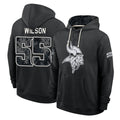 MN.Vikings #55 Eric Wilson Player 2026 Black Logo Pullover Hoodies Limited Game Cooneas Stitched Jerseys