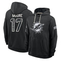 M.Dolphins #17 Trey Moore Player 2026 Black Logo Pullover Hoodies Limited Game Cooneas Stitched Jerseys