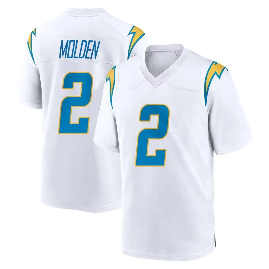 LA.Chargers #2 Elijah Molden Player White Home Game Stitched Jerseys