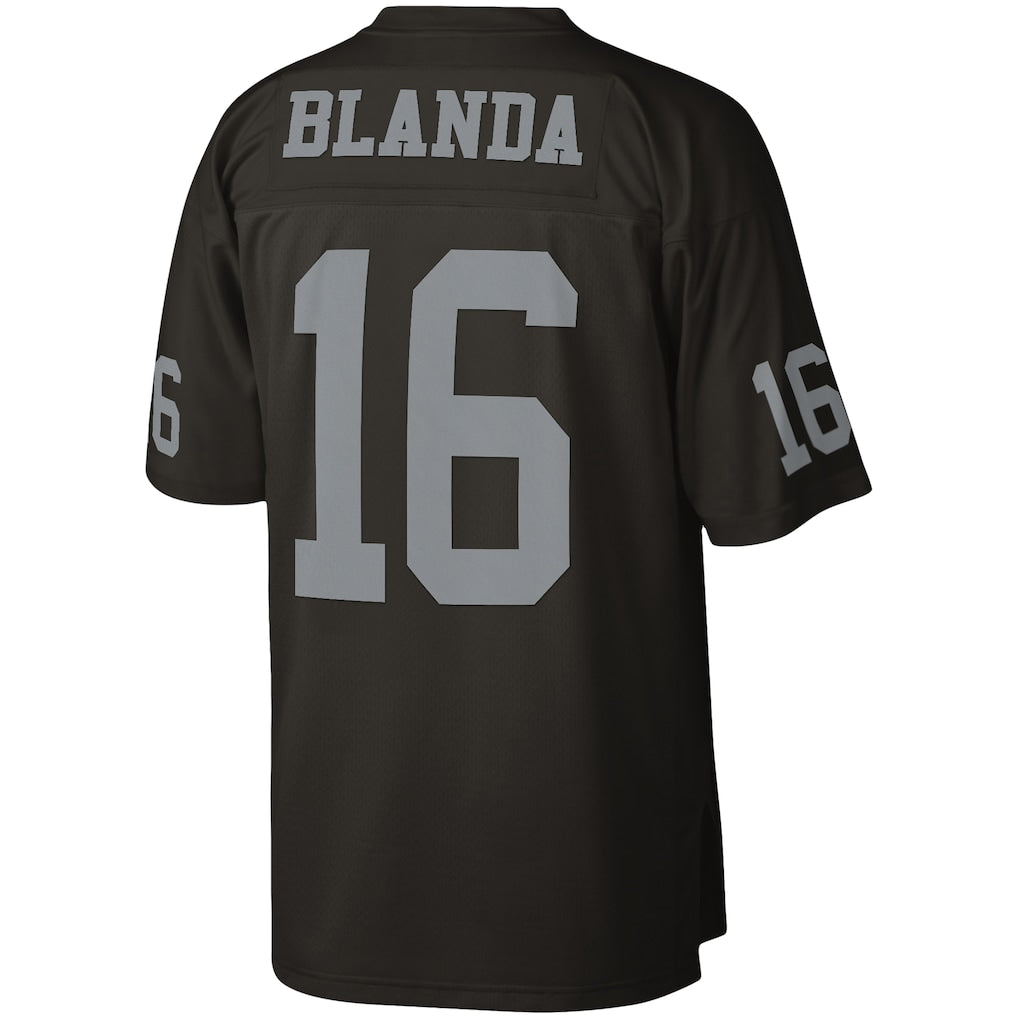 Cooneas LV.Raiders #16 George Blanda Mitchell & Ness Black Legacy Replica Jersey