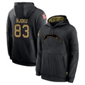 LA.Chargers #83 David Njoku Player Black Salute to Service Hoodies Limited Game Stitched Jerseys