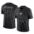 NY.Jets #93 David Onyemata Player Stealth Black Limited Reflective Home Game Cooneas Stitched Jerseys
