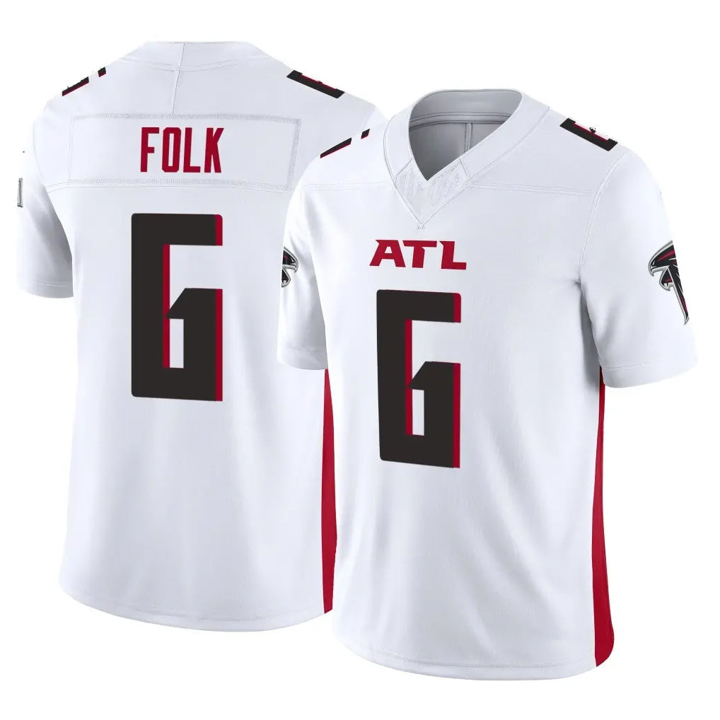A.Falcons #6 Nick Folk Player White Vapor F.U.S.E. Limited Cooneas Stitched Jerseys