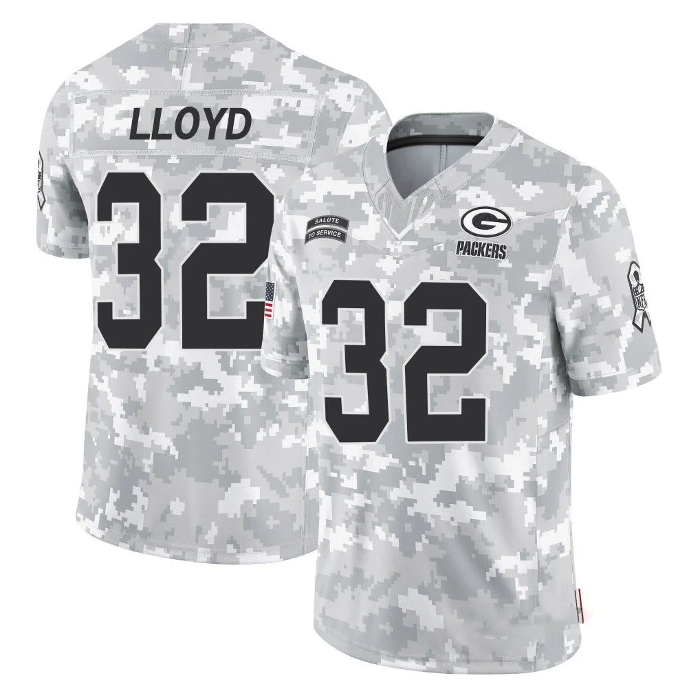 GB.Packers #32 MarShawn Lloyd Player Arctic Camo Salute To Service Limited Cooneas Stitched Jerseys
