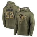 A.Falcons #52 Samson Ebukam Player Olive Salute to Service Hoodies Cooneas Stitched Jerseys