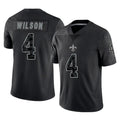 NO.Saints #4 Zach Wilson Player Black Limited Reflective Home Game Cooneas Stitched Jerseys