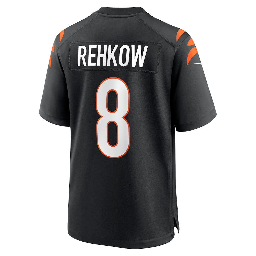 Cooneas C.Bengals #8 Ryan Rehkow Black Game Jersey