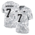 C.Panthers #7 Tre'von Moehrig Player Arctic Camo Salute to Service Limited Game Cooneas Stitched Jerseys