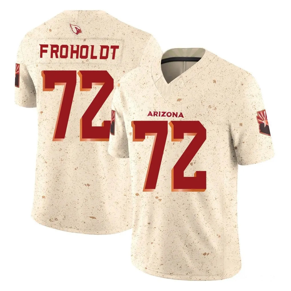 A.Cardinals #72 Hjalte Froholdt Player Cream Rivalries Collection Vapor Limited Home Game Cooneas Stitched Jerseys