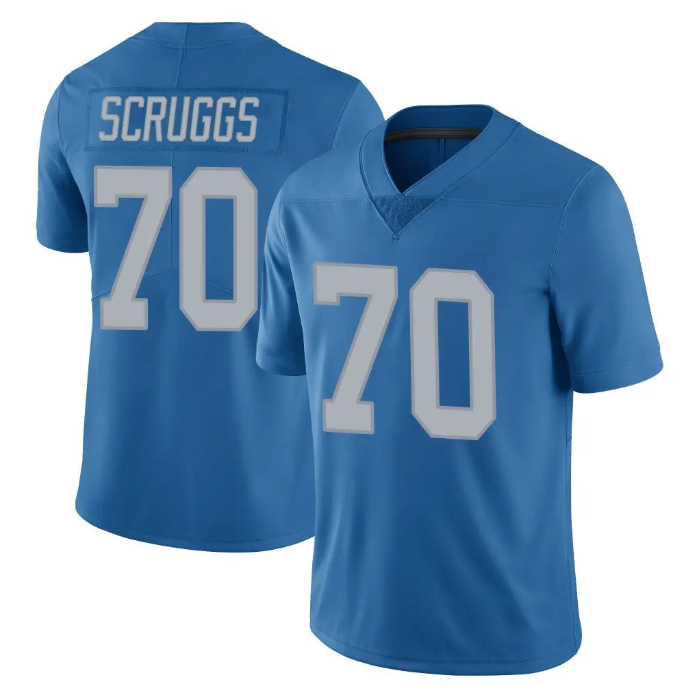 D.Lions #70 Juice Scruggs Player Blue Limited Throwback Vapor Untouchable Cooneas Stitched Jerseys