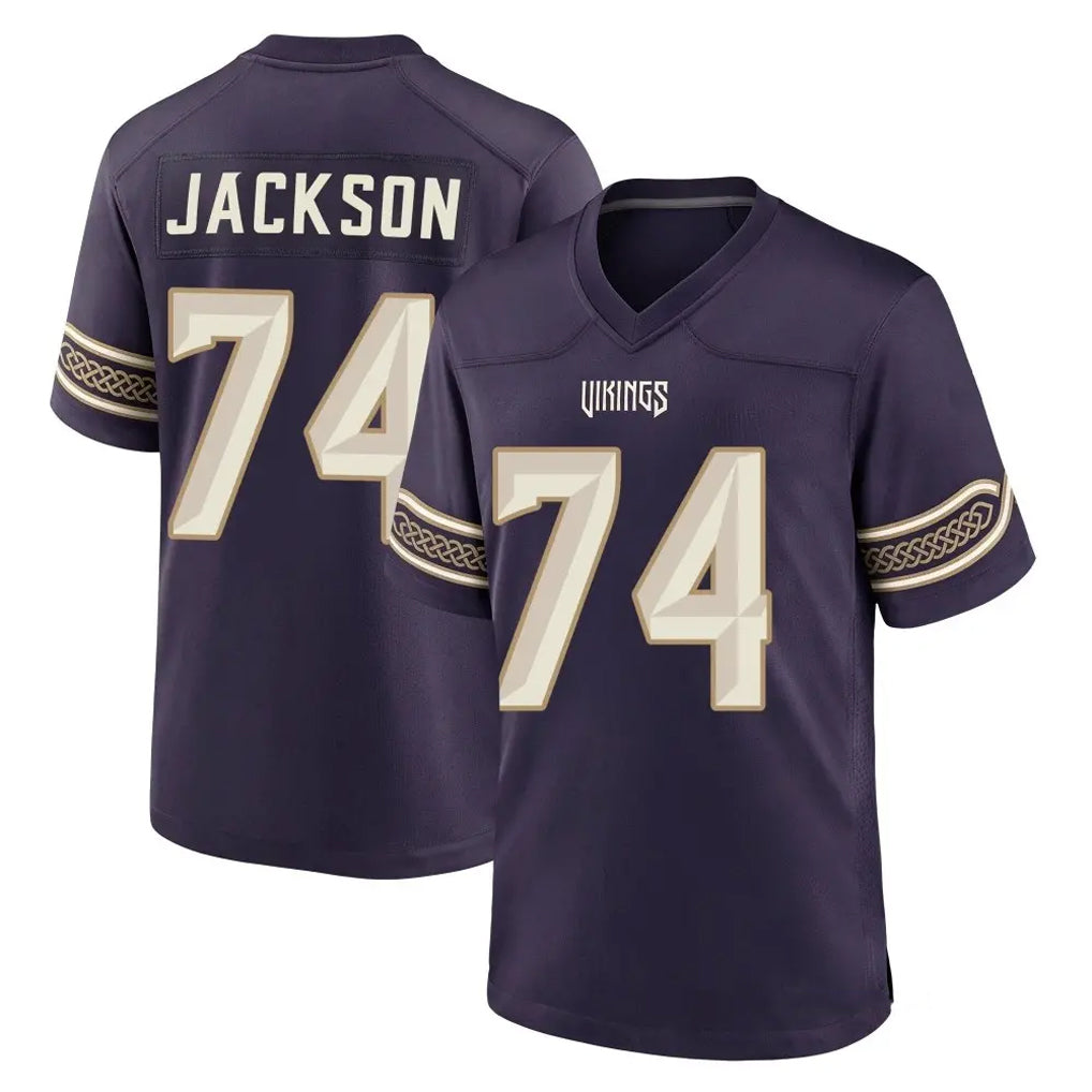 MN.Vikings #74 Donovan Jackson Player Purple 2026 Rivalries Collection Home Game Cooneas Stitched Jerseys