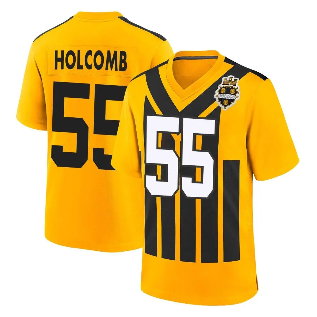 P.Steelers #55 Cole Holcomb Player Gold Limited 1933 Throwback Home Game Cooneas Stitched Jerseys