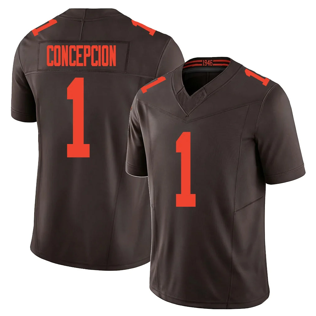 C.Browns #1 KC Concepcion Player Brown Limited Vapor F.U.S.E. Alternate Game Cooneas Stitched Jerseys