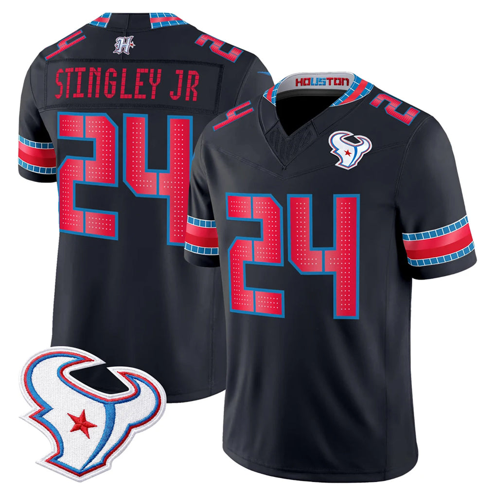H.Texans #24 Derek Stingley Jr. Player Navy 2026 Rivalries Vapor Limited Home Game Cooneas Stitched jerseys