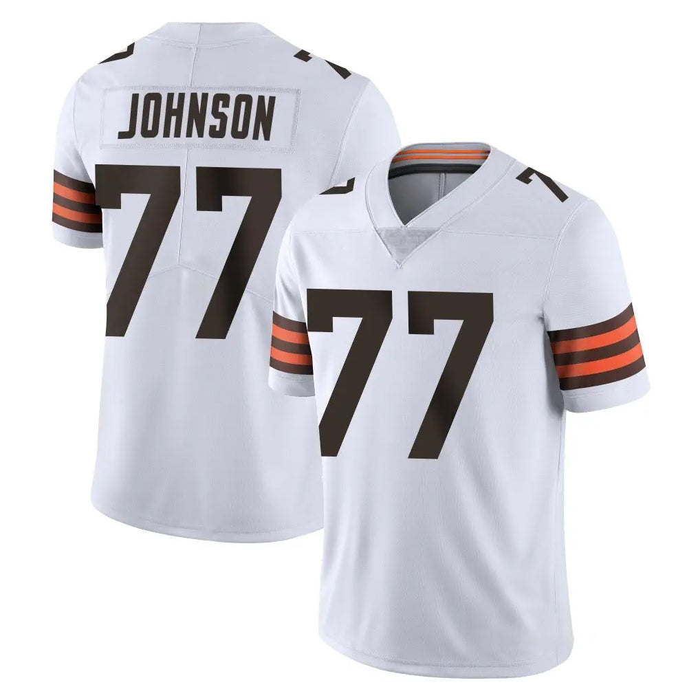 C.Browns #77 Zion Johnson Player White Vapor Untouchable Limited Home Game Cooneas Stitched Jerseys