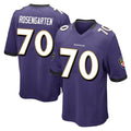 B.Ravens #70 Roger Rosengarten Player Purple Home Game Cooneas Stitched Jerseys